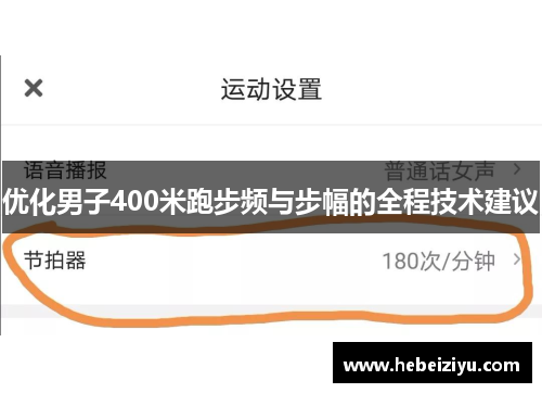 优化男子400米跑步频与步幅的全程技术建议